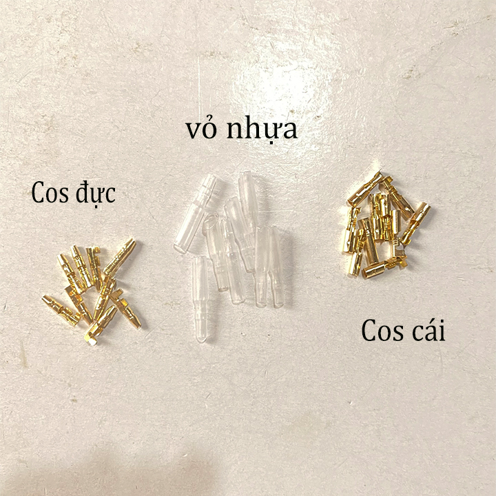 Bộ cốt cos đồng đầu đạn cắm đực cái vỏ nhựa điện xe máy 3.5mm