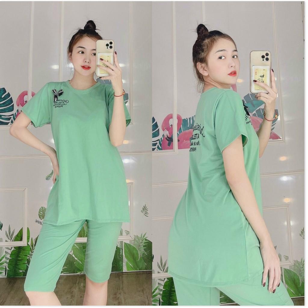 SET ĐỒ BỘ THUN NỮ,THIẾT KẾ HỌA TIẾT XINH XẮN,CHẤT LIỆU VÃI CO GIẢN 4C 1HIT1 FASHION