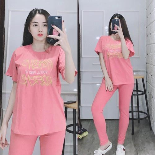 Đồ bộ thun cotton mặc nhà co giản mềm mịn thấm hút mồ hôi