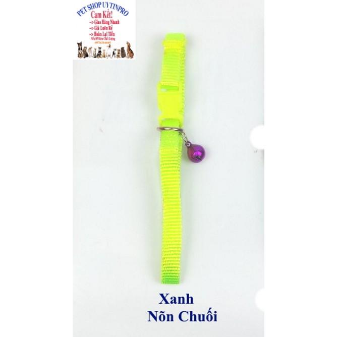 VÒNG CỔ KÈM LỤC LẠC CHO CHÓ MÈO THÚ CƯNG DƯỚI 5KG Không in hình Rộng 1cm Chất liệu dù Mềm Chắc chắn Có điều chỉnh to nhỏ