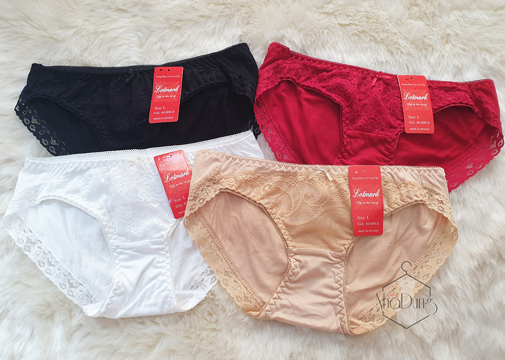 Quần lót cotton nữ ren siêu xịn cực chất dưới 80kg