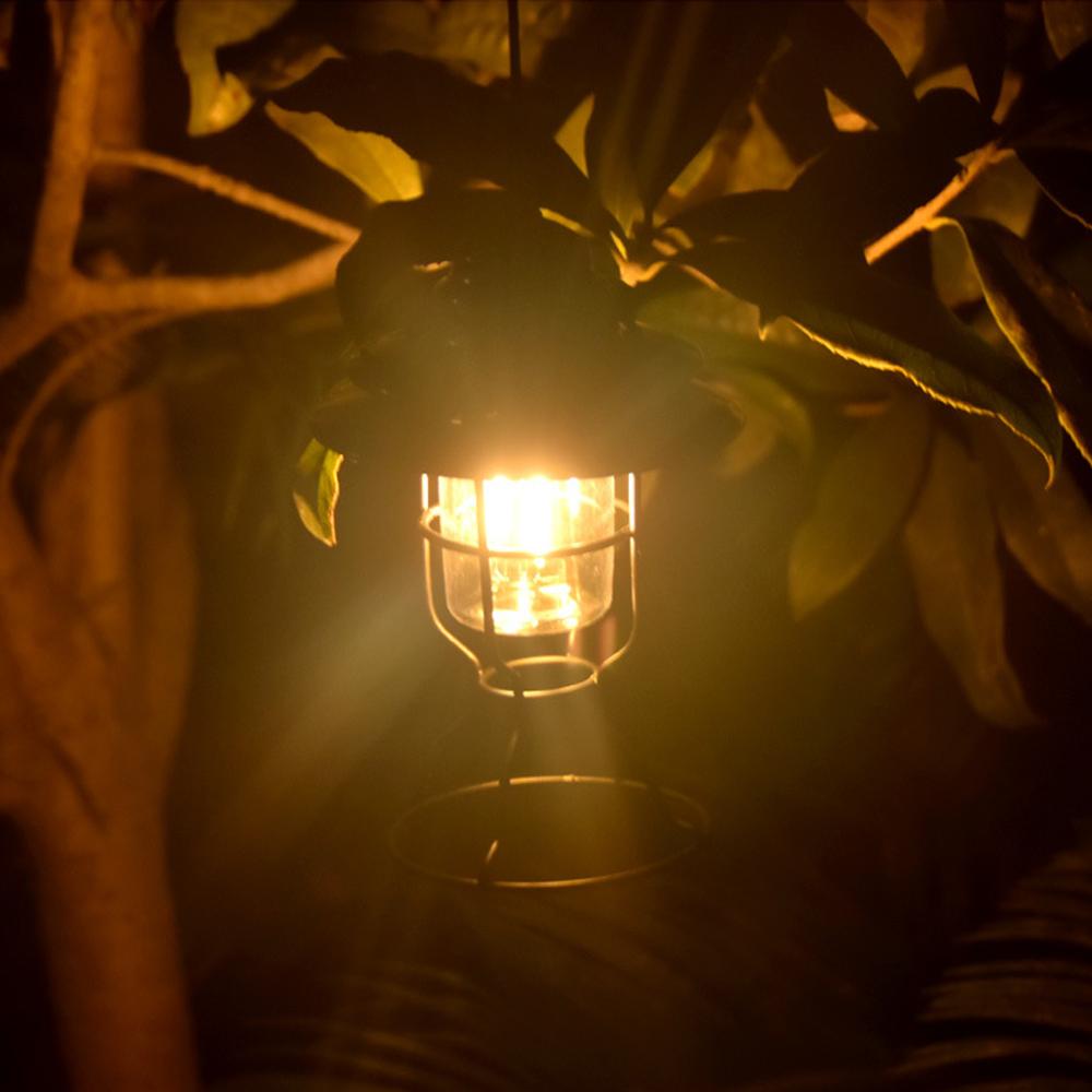 Đèn lồng phong cách retro chống thấm nước USB có thể sạc lại chiếu sáng ban đêm cho sân vườn hiên cắm trại