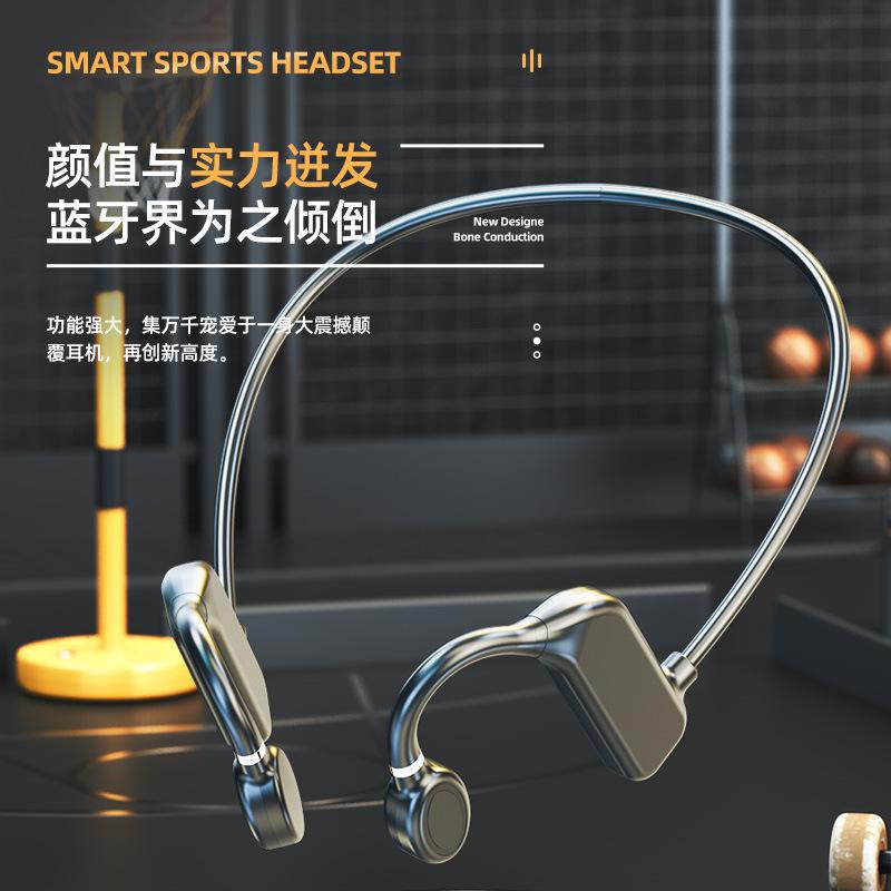 Tai nghe bluetooth dẫn truyền xương thuận lợi nhất năm cảm biến xương mới tai treo thể thao không dây thực sự không hỗ trợ tiêu chuẩn chính thức màu đen