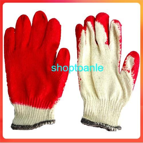 Combo 30 đôi gang tay lao động loại sơn màu đỏ