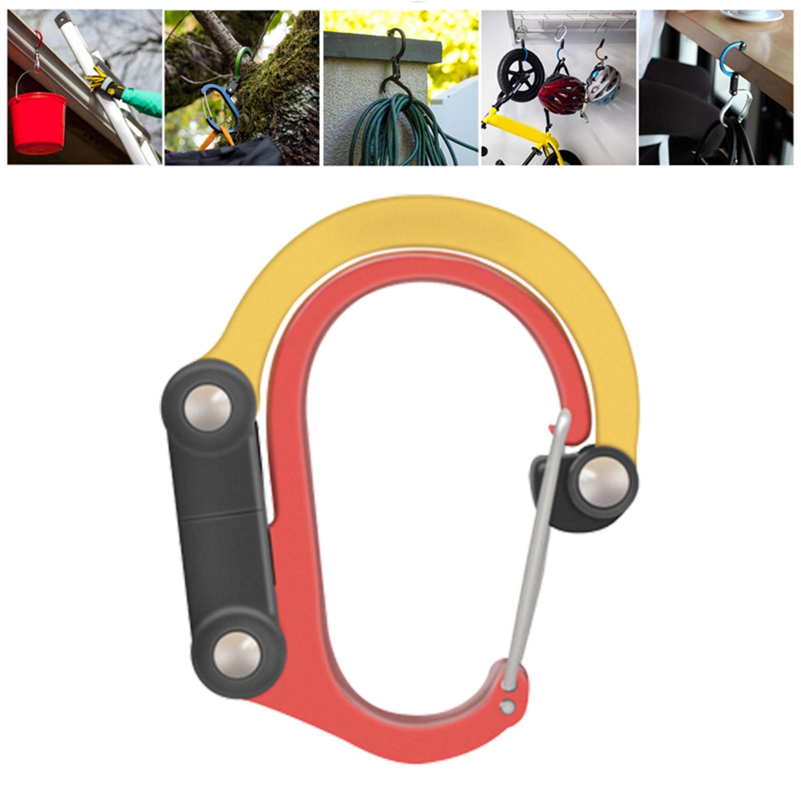 Carabiner Clip and Hook Multifunctional D Shaped Lightweight Small Snap Hook Gear Clip for Hammocks Mountaineering Traveling Fishing Camping