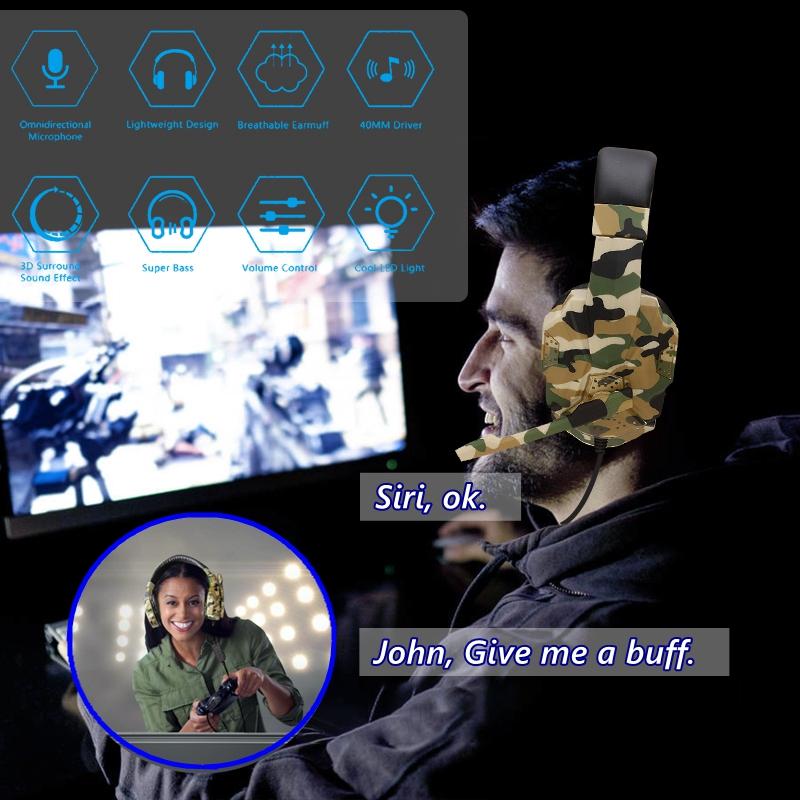 Máy Tính Máy Tính Game Thủ Headphone Có Mic LED Tiếng Ồn Hủy To-Âm Thanh Điện Thoại Tai Nghe Chơi Game Cho PS4 PS5 Tai Nghe Chụp Tai âm Nhạc Mũ Bảo Hiểm
