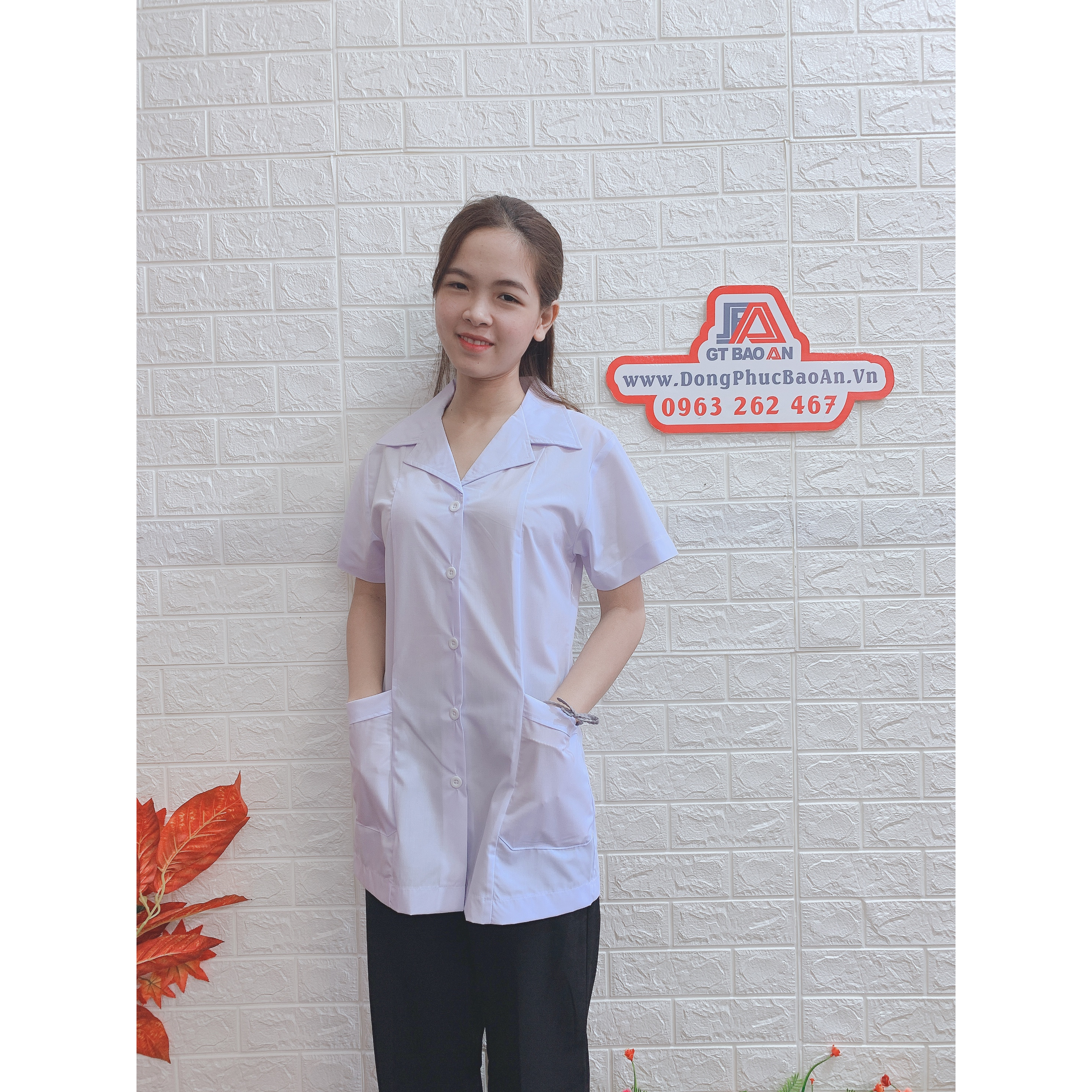 Áo blouse nữ ngăn tay cao cấp