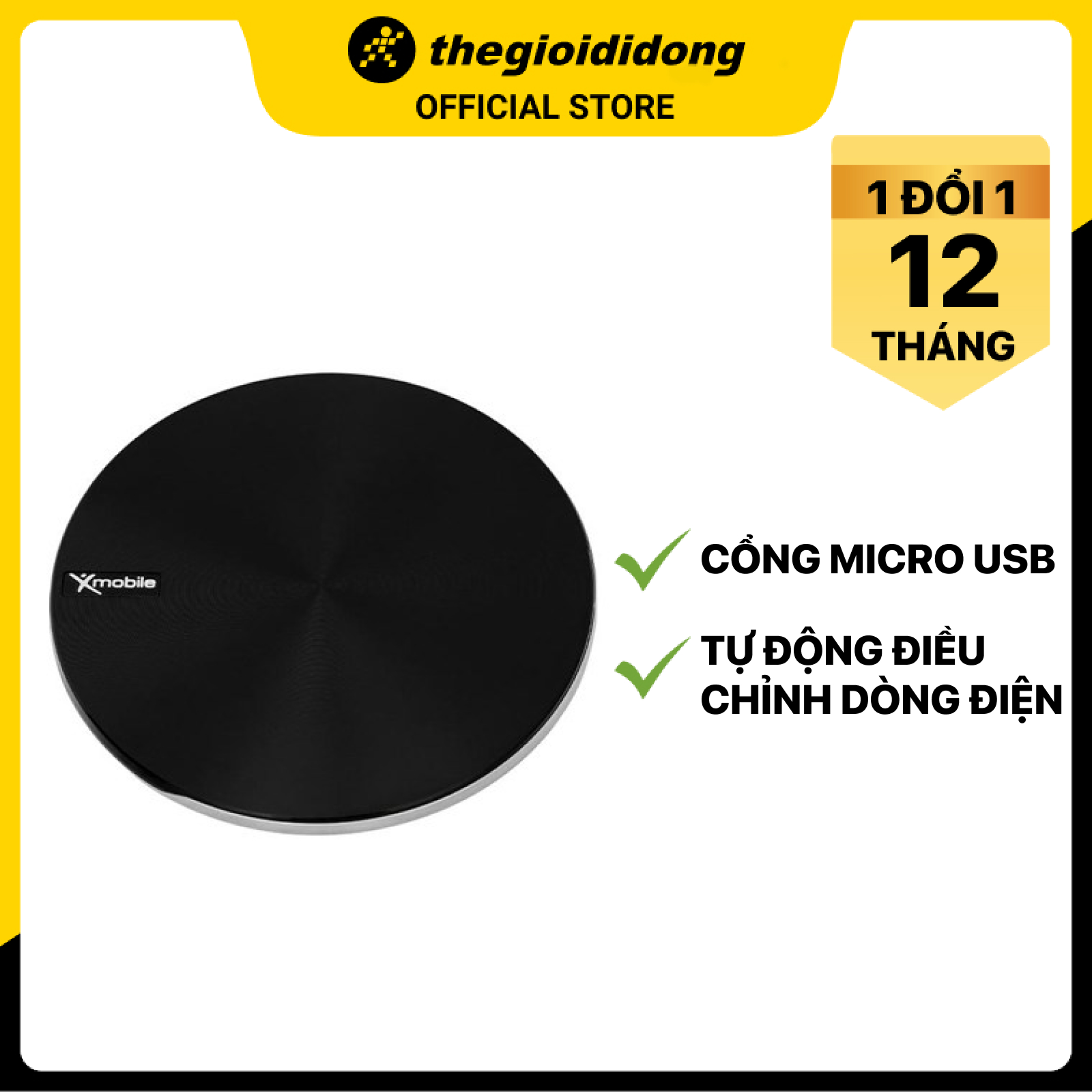 Đế sạc không dây Qi 10W Xmobile TS-C106W-B Đen - Hàng chính hãng