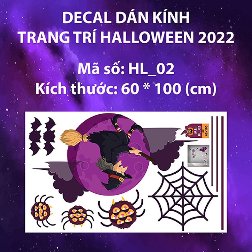 DECAL TRANG TRÍ HALLOWEEN 2022 COMBO PHÙ THỦY VỀ ĐÓN LỂ HALLOWEEN