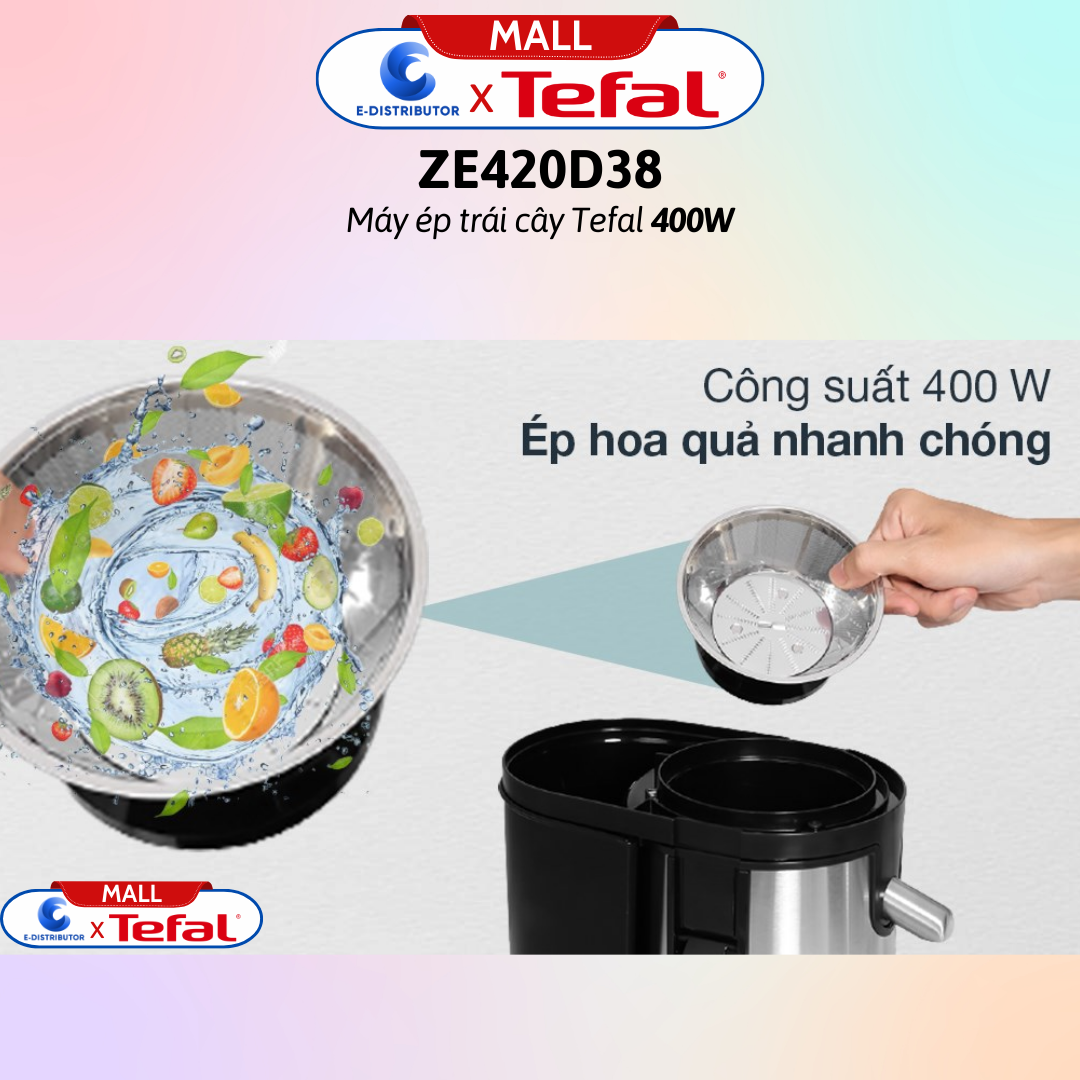 Máy ép trái cây Tefal ZE420D38  - Hàng Chính Hãng - Bảo Hành 12 Tháng