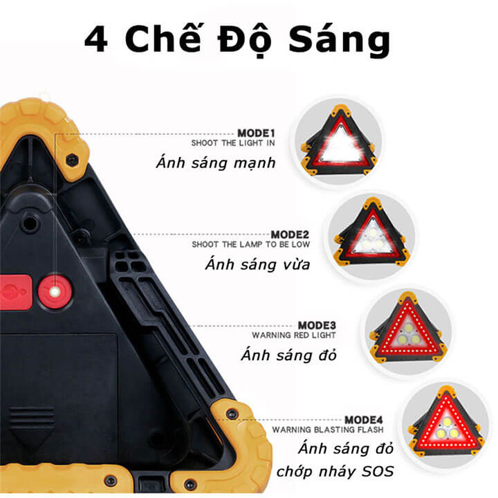 Đèn pin xách tay siêu sáng đa năng kiêm sạc dự phòng, đèn công trường cỡ đại 50W chống nước IP65, sử dụng pin 18650 hoặc pin AA, đèn bão đa năng led 2 màu