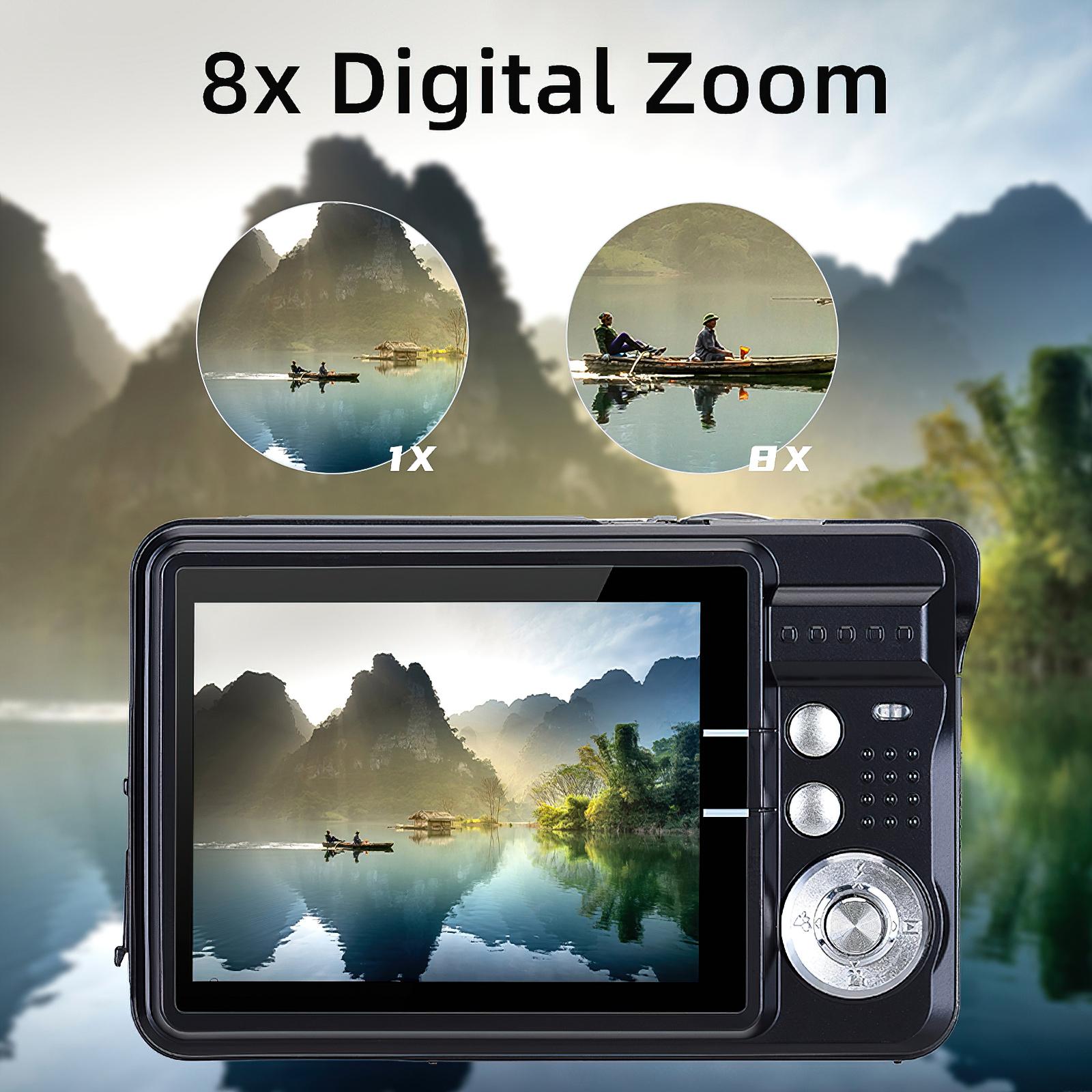 Máy quay máy ảnh kỹ thuật số 720p quay phim 18MP Ảnh 8x Phóng Zoom chống lắc 2,7 inch Màn hình TFT lớn mang theo Túi USB cho trẻ em thanh thiếu niên