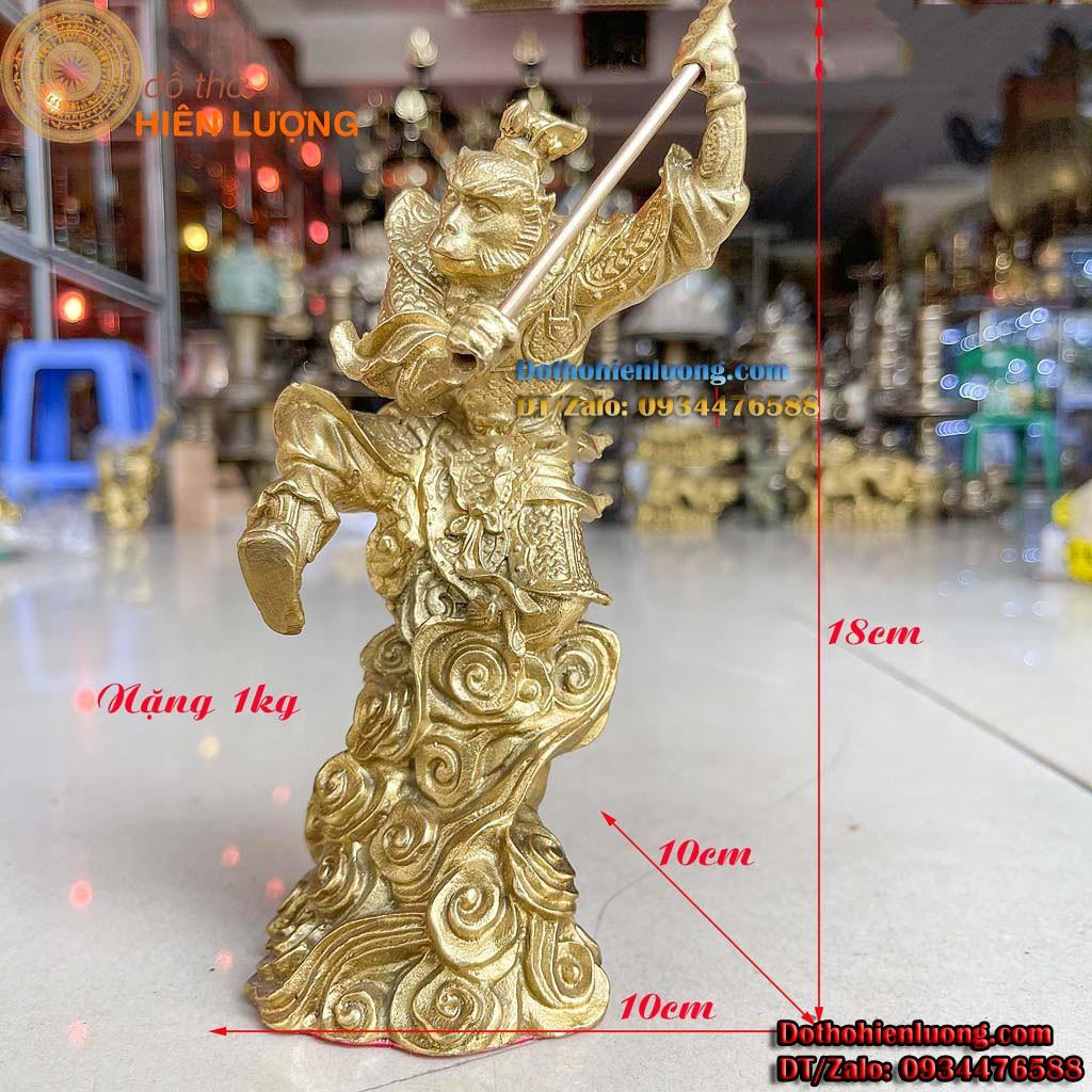 Tượng Tôn Ngộ Không - Tề Thiên Đại Thánh Cầm Gậy Như Ý Bằng Đồng Thau Cao 18cm