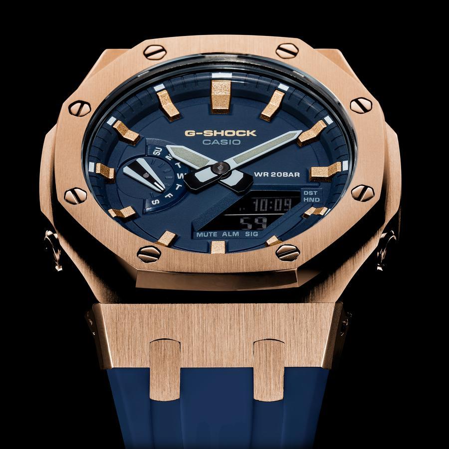 Đồng Hồ Nam Dây Nhựa Casio G-Shock GA-2110ET-2A AP Custom Rose Gold x Navy Royal Oak