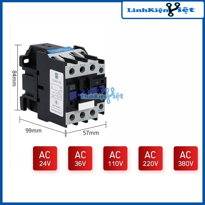 Khởi động từ contactor CJX2 380V 32A vỏ chống cháy, công suất lớn