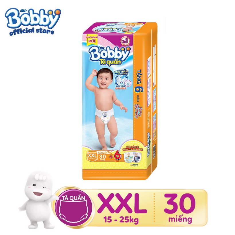 [Phiên bản hè đặc biệt_Tặng 06 miếng cùng loại] Tã quần Bobby Siêu thoáng đủ size