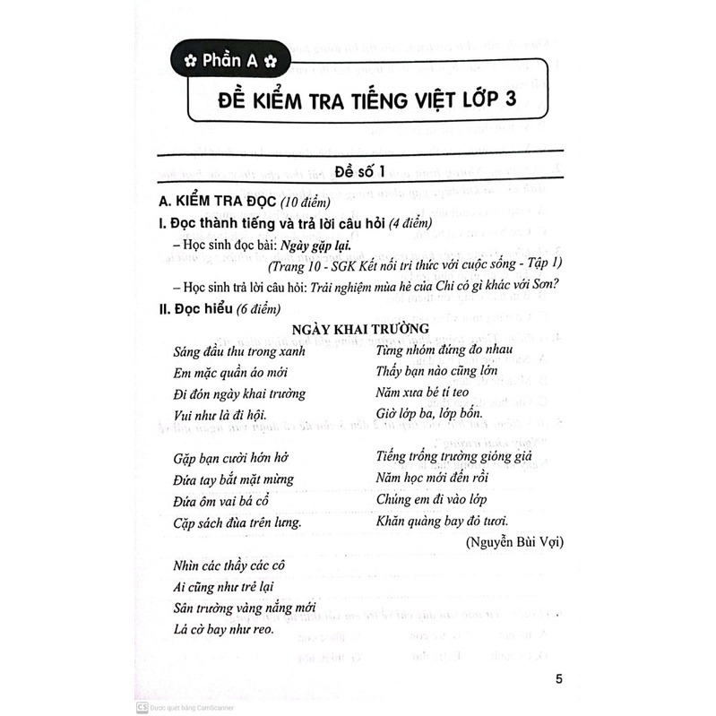 Bộ Đề Kiểm Tra Môn Tiếng Việt Lớp 3