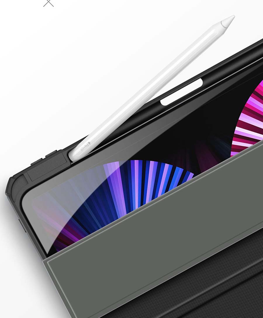 Bao da Chính Hãng DUX DUCIS TOBY cho IPad Pro 11 inch 2021 cao cấp có mặt lưng trong không ố màu, chống sốc ,có khay đựng bút - Hàng chính hãng