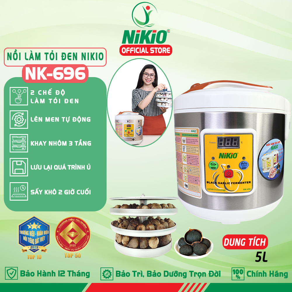 Máy làm tỏi đen Nikio nk696 bạc - Hàng chính hãng