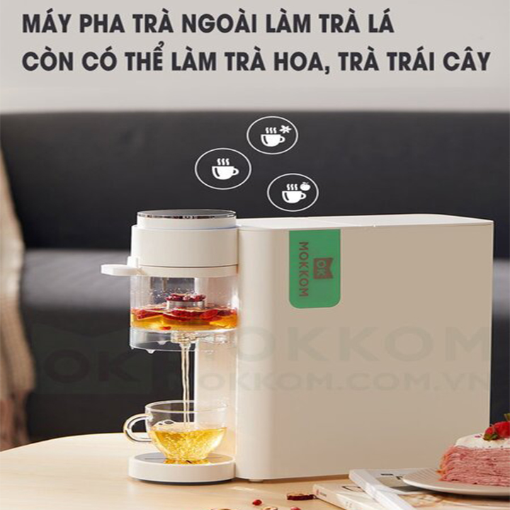 Máy pha trà tự động thông minh với 4 chế độ thương hiệu cao cấp Mokkom MK-371 - HÀNG NHẬP KHẨU