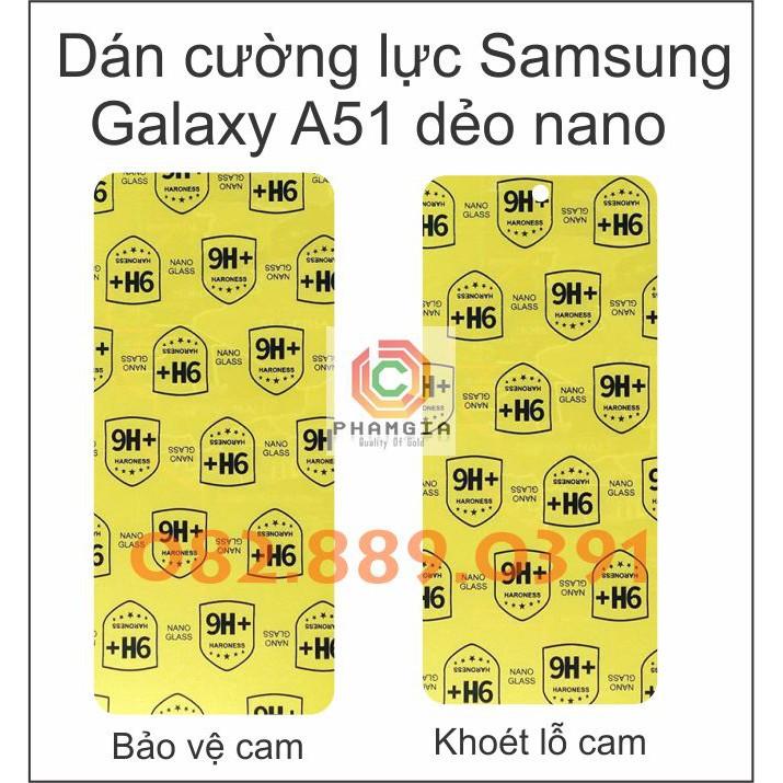 Dán cường lực dành cho Samsung Galaxy A51 nano dẻo, siêu bền / Kính cứng Full màn hình