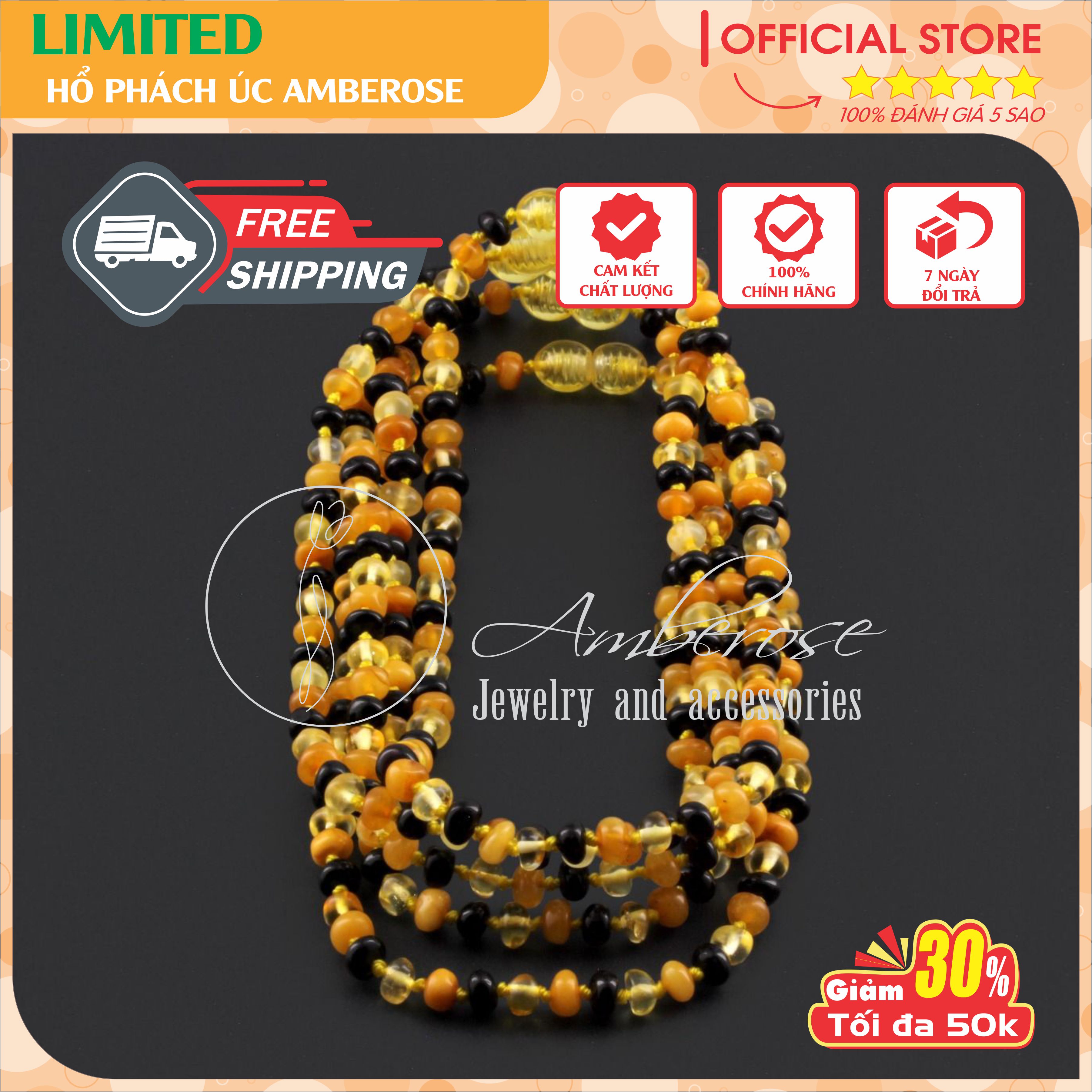 Vòng Cổ Hổ Phách Amber Úc Cho Bé 0 - 10 tuổi VCABLMT522