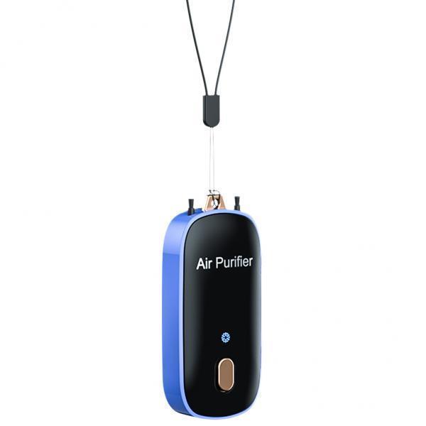 4X Portable Personal Necklace Air Purifier Wearable Freshener Air Cleaner Blue
