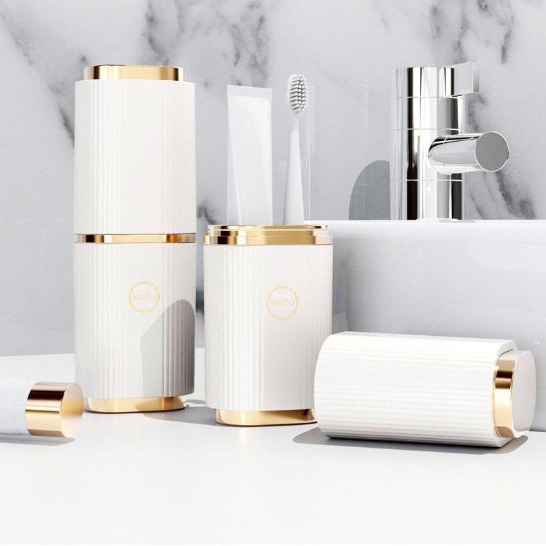 Hộp Đựng Bàn Chải Đánh Răng Mudu Kết Hợp Cốc Nước Súc Miệng Tiện Dụng, Hộp Đựng Đồ Nhà Tắm Đa Năng