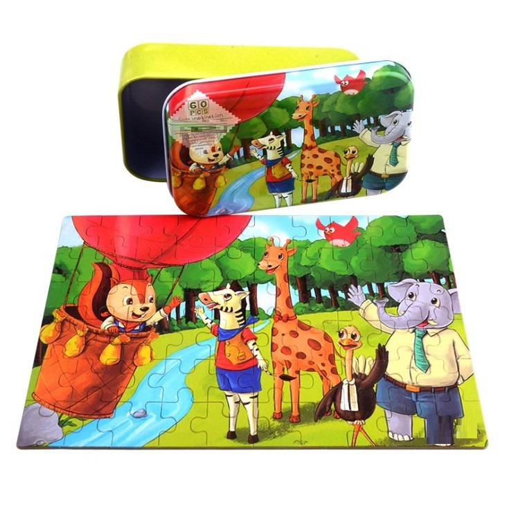 Ghép Hình Puzzle 60 Mảnh Hộp Thiếc - Hươu Cao Cổ