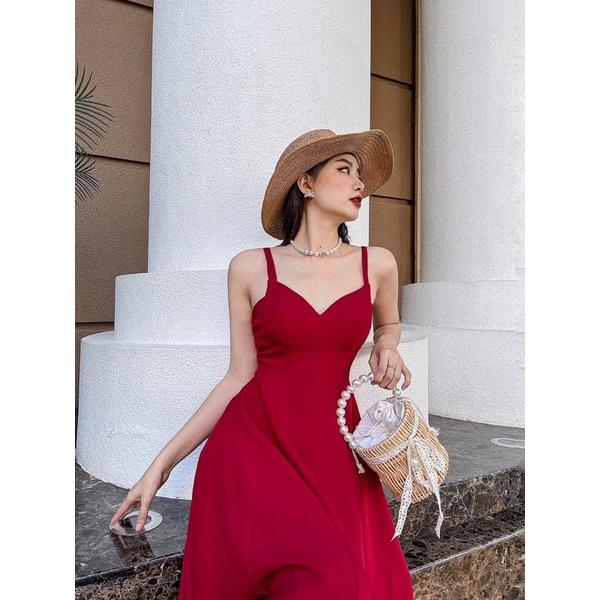 Meiji Dress | Đầm đỏ dự tiệc 2 dây tùng xoè Story.clothes thời trang nữ