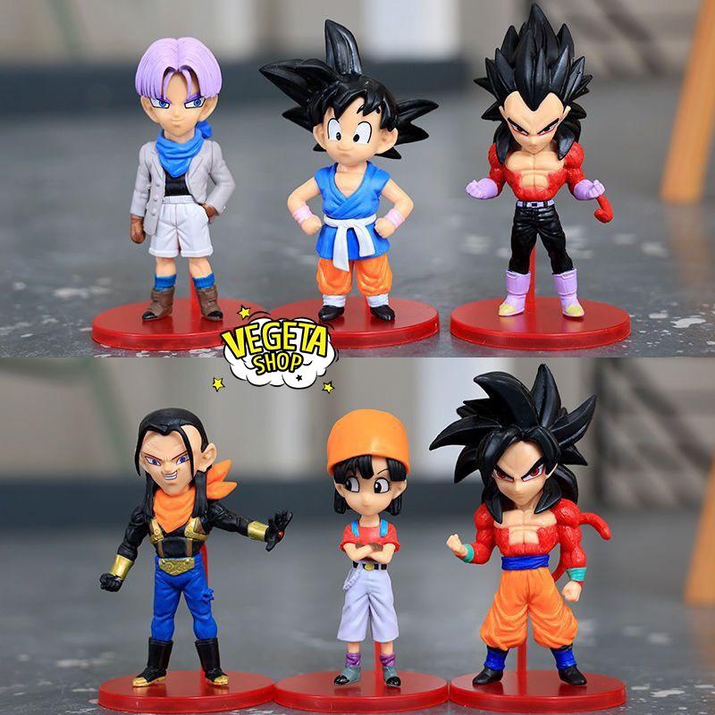 Mô hình Dragon Ball - Dragon Ball GT WCF - Mô hình Songoku Pan Vegeta SSJ4 Trunks Super Android 17 Goku SSJ4 - Cao 8cm