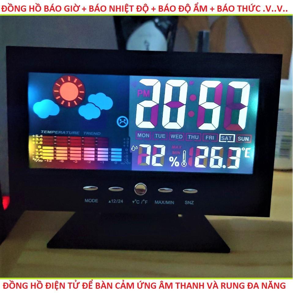 Đồng hồ để bàn điện tử báo thức - báo nhiệt độ đa năng màn hình led sang trong hiện đại
