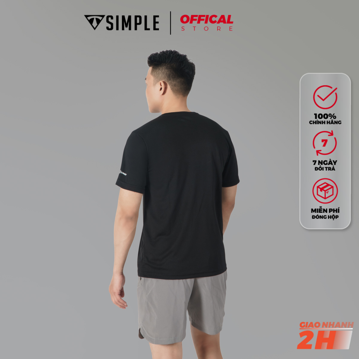 Áo Thể Thao Nam TSIMPLE cổ tròn tay ngắn tập gym vải thun lạnh thoáng mát co giãn chuẩn form MSSAHP6