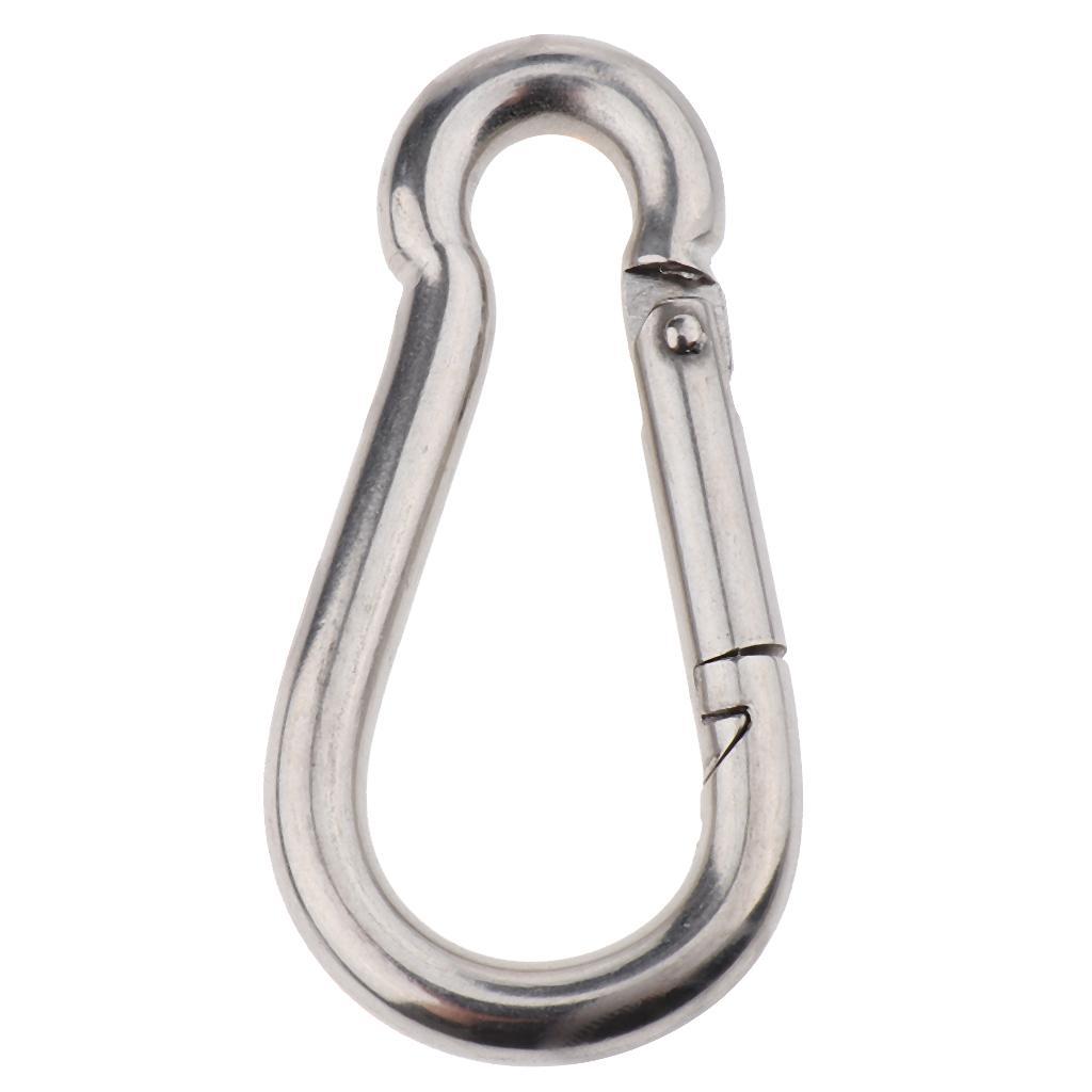 2-4pack Heavy Duty 304 Stainless Steel Spring Snap Hook Carabiner Keychain Clips