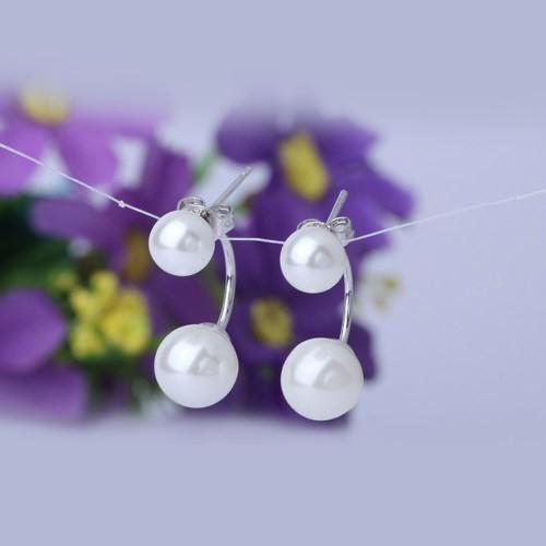 Bông tai ngọc nhân tạo cánh cung cao cấp