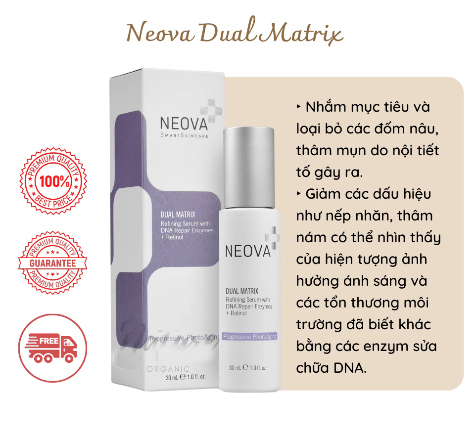 Tinh chất chống lão hóa và làm đều màu da đột phá Neove dual matrix [RETINOL + DNA]