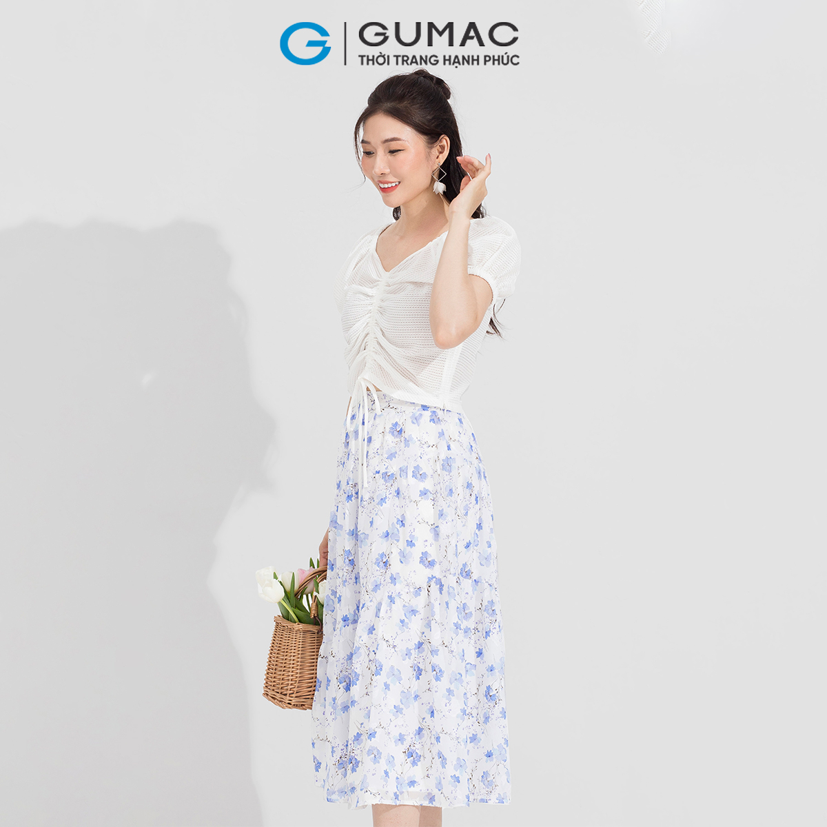 Áo kiểu raglan rút dây GUMAC AD05024