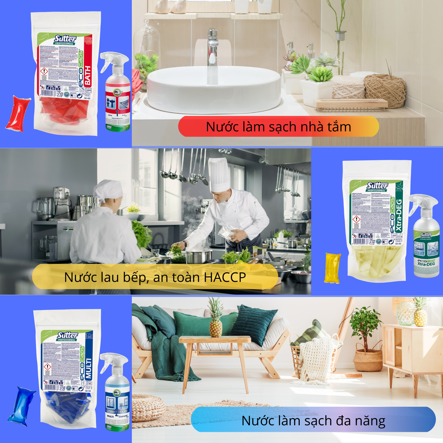 Nước lau bếp dạng viên nang Ecocabs Extra-Deg , dùng với chai xịt 500 ml bất kì   , 25 viên