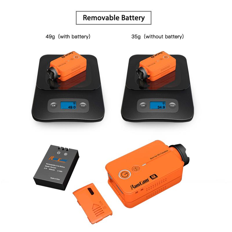 Runcam2 4K HD Máy ảnh hành động thể thao FPV Ứng dụng WiFi được hỗ trợ máy quay máy quay máy quay phim nhỏ cho phụ kiện Quadcopter