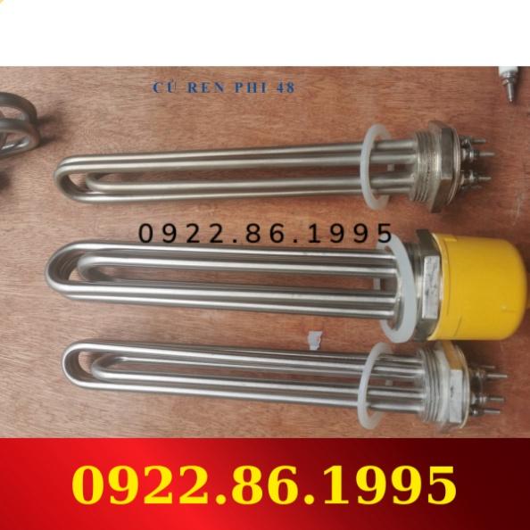 Thanh nhiệt củ ren phi 48, 58 Inox 304 dùng đun nước, nồi phở, nồi hơi hàng nhập