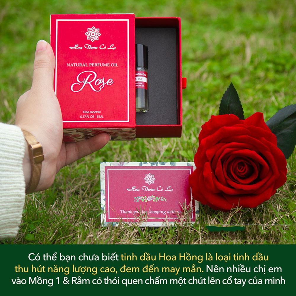 Tinh dầu nước hoa hồng - Rose Perfume Oil | Sản phẩm hữu cơ, có giấy COA, chứng nhận, mùi nước hoa hồng truyền thống