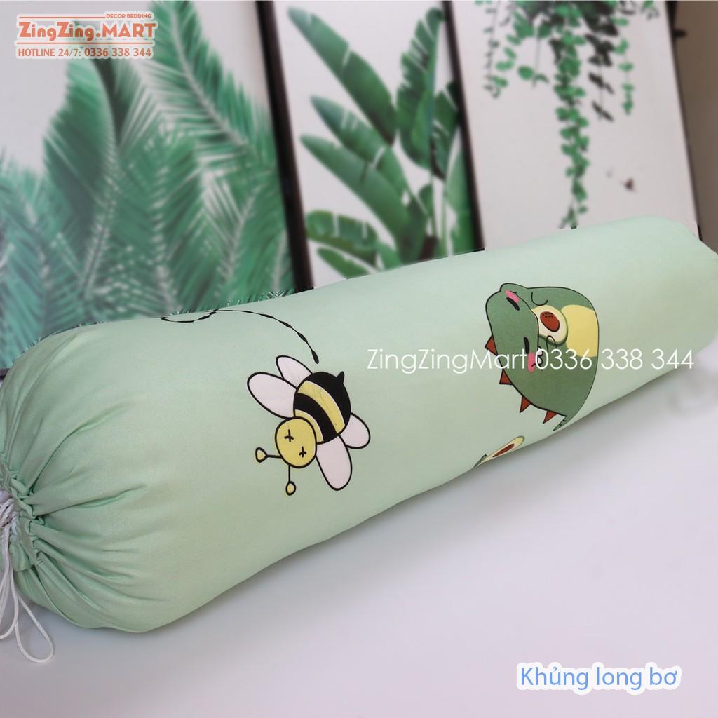 Vỏ gối ôm Hoa trà nâu poly cotton (35x105cm)