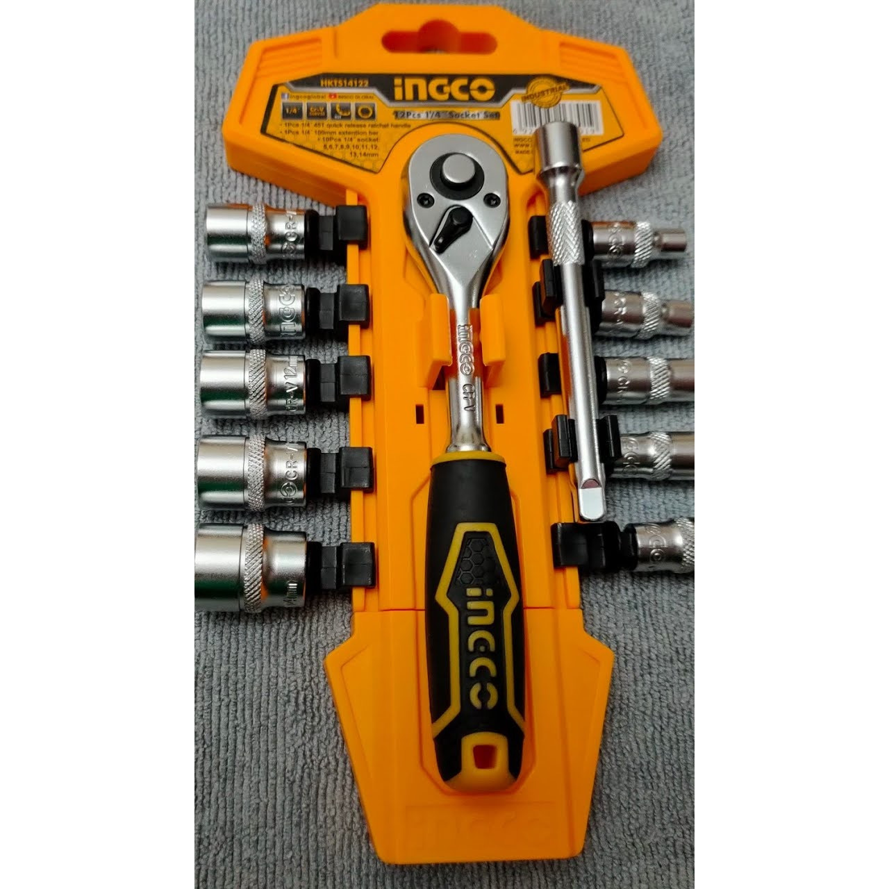 Bộ 12 đầu  tuýp tay vặn  1/4" ingco HKTS14122