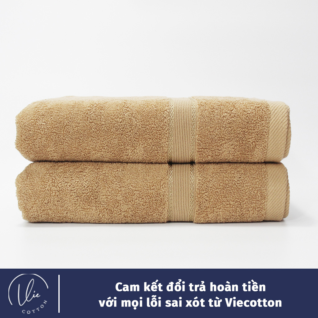 Combo Bộ 2 Khăn Tắm Mặt Cao Cấp VieCotton 100% Cotton Siêu Dày Siêu Mềm Mịn Thấm Hút Cam Kết Giao Đúng Màu - TĐC03