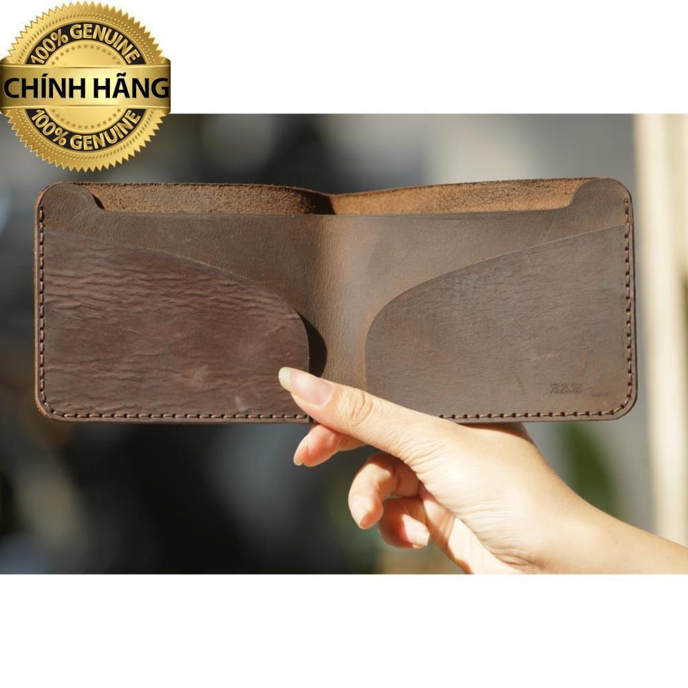 VÍ SIMPLE DA BÒ THẬT NÂU ĐẤT - CHÍNH HÃNG RAM LEATHER .