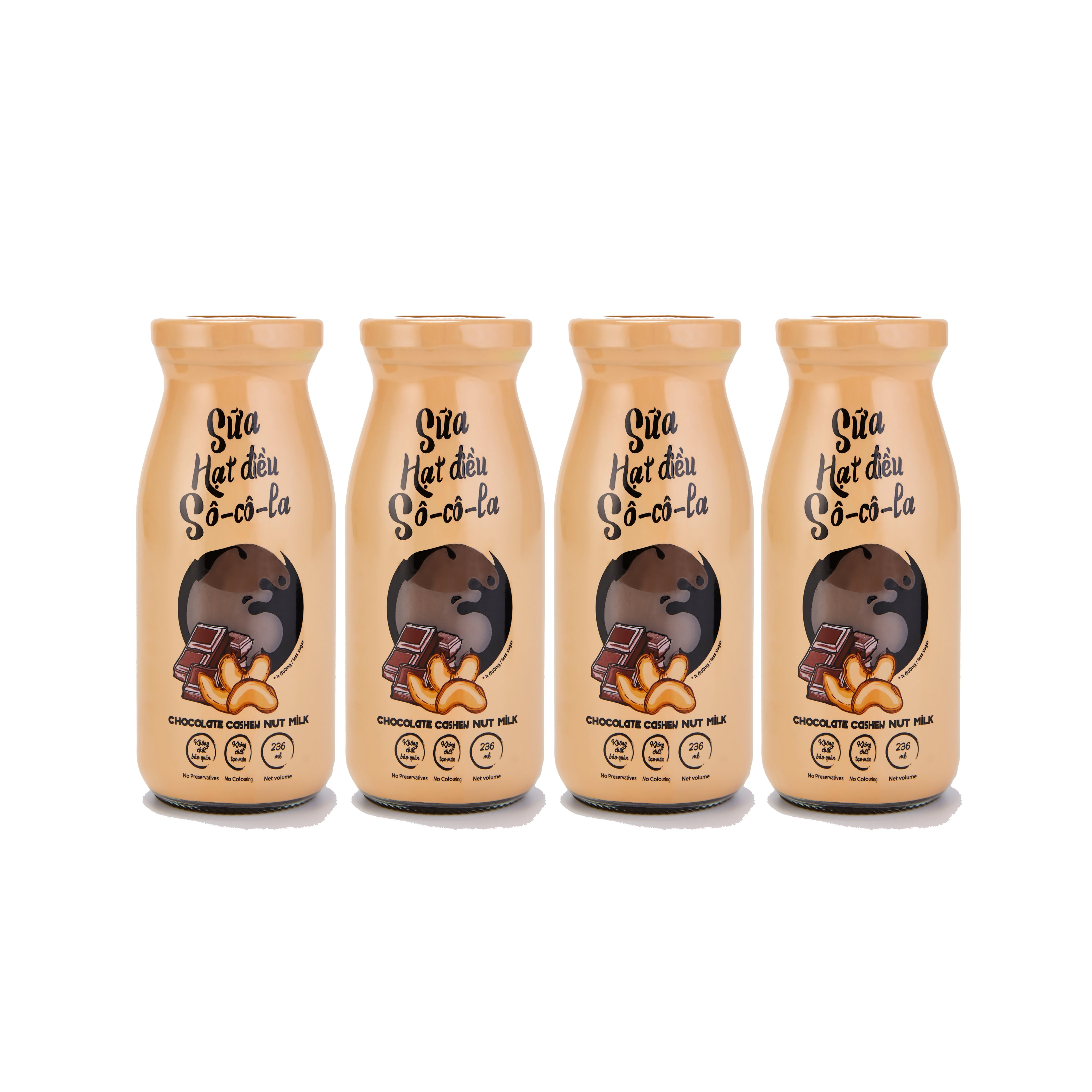 Lốc 4 chai sữa hạt L'ORCHATA vị hạt điều socola 236ml