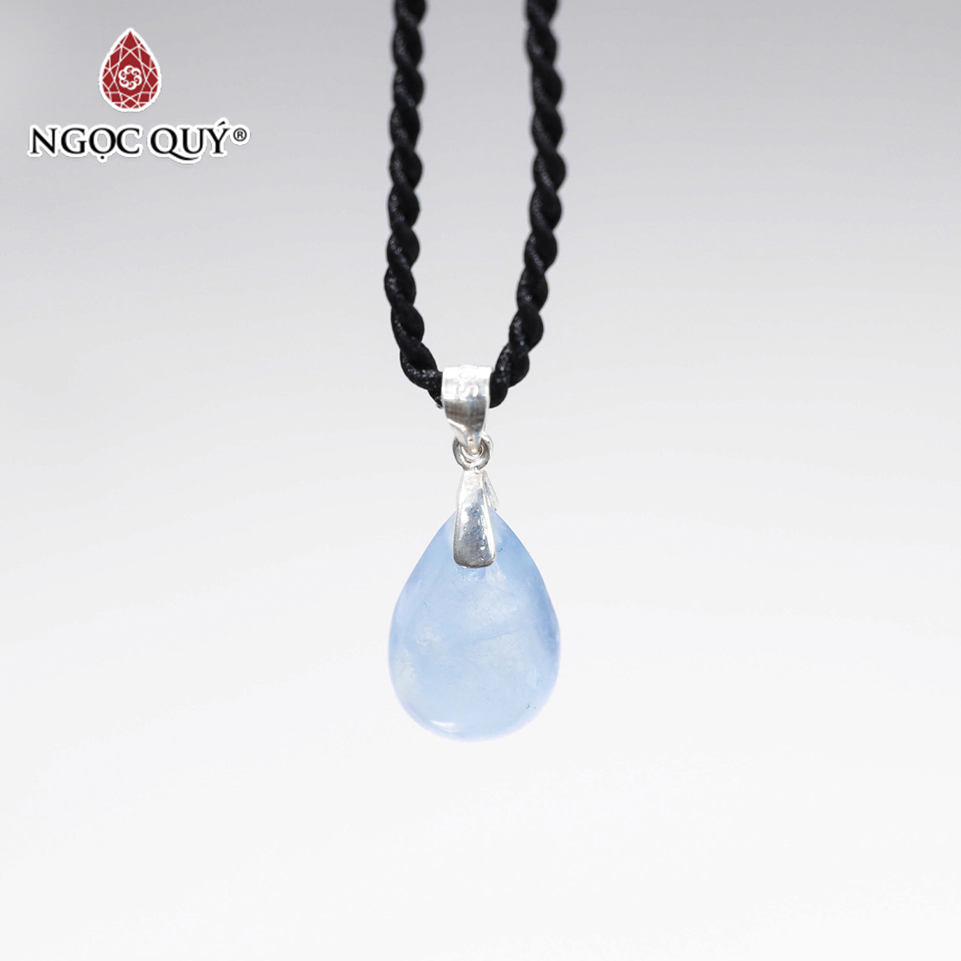 Mặt dây chuyền đá aquamarine giọt nước 18x12x6.5mm mệnh thủy, mộc - Ngọc Quý Gemstones