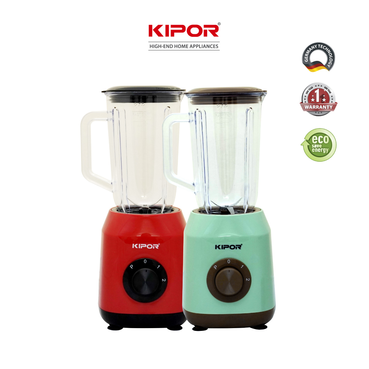 Máy xay sinh tố KIPOR KP-S306 - Lưỡi thép chống ăn mòn siêu bền - Tặng kèm 3 cối 0,2L, 0,5L, 1,5L - Tự ngắt chống quá tải - Hàng chính hãng