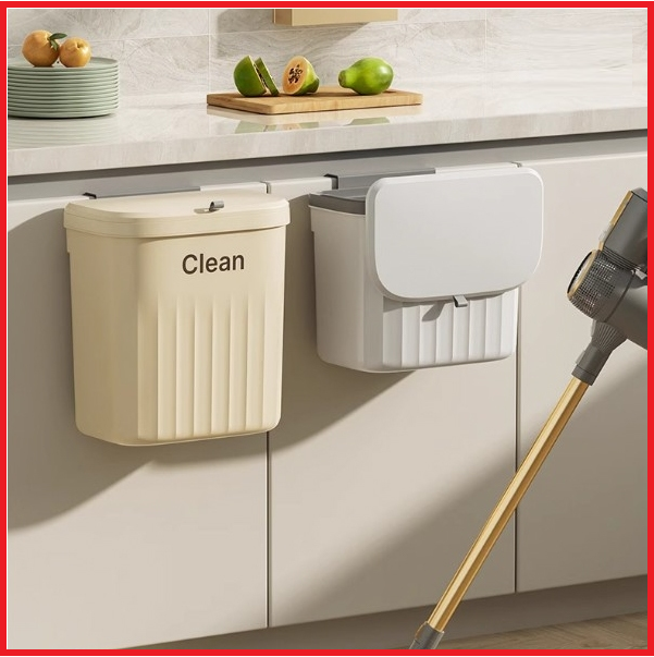 Thùng Rác Treo Tủ Bếp, Treo Nhà Vệ Sinh Nắp Lật 2 Chiều Bằng Nhựa PP Cao cấp - Hàng chính hãng (Màu ngẫu nhiên)