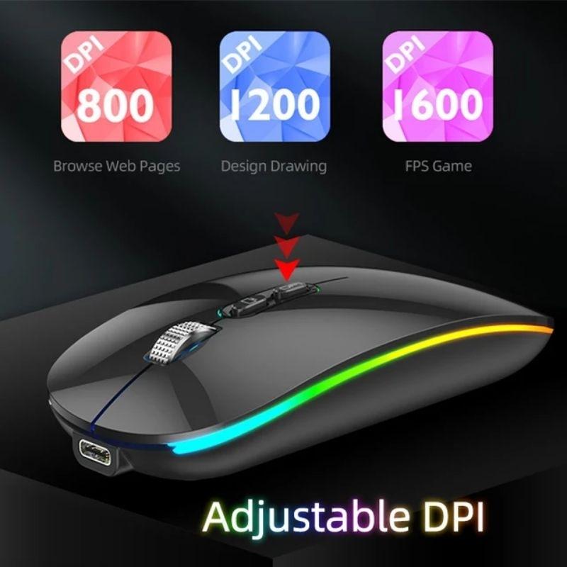 Chuột bluetooth không dây cao cấp TEKKIN M103 sạc Type C - hàng nhập khẩu - Xám/USB+Bluetooth